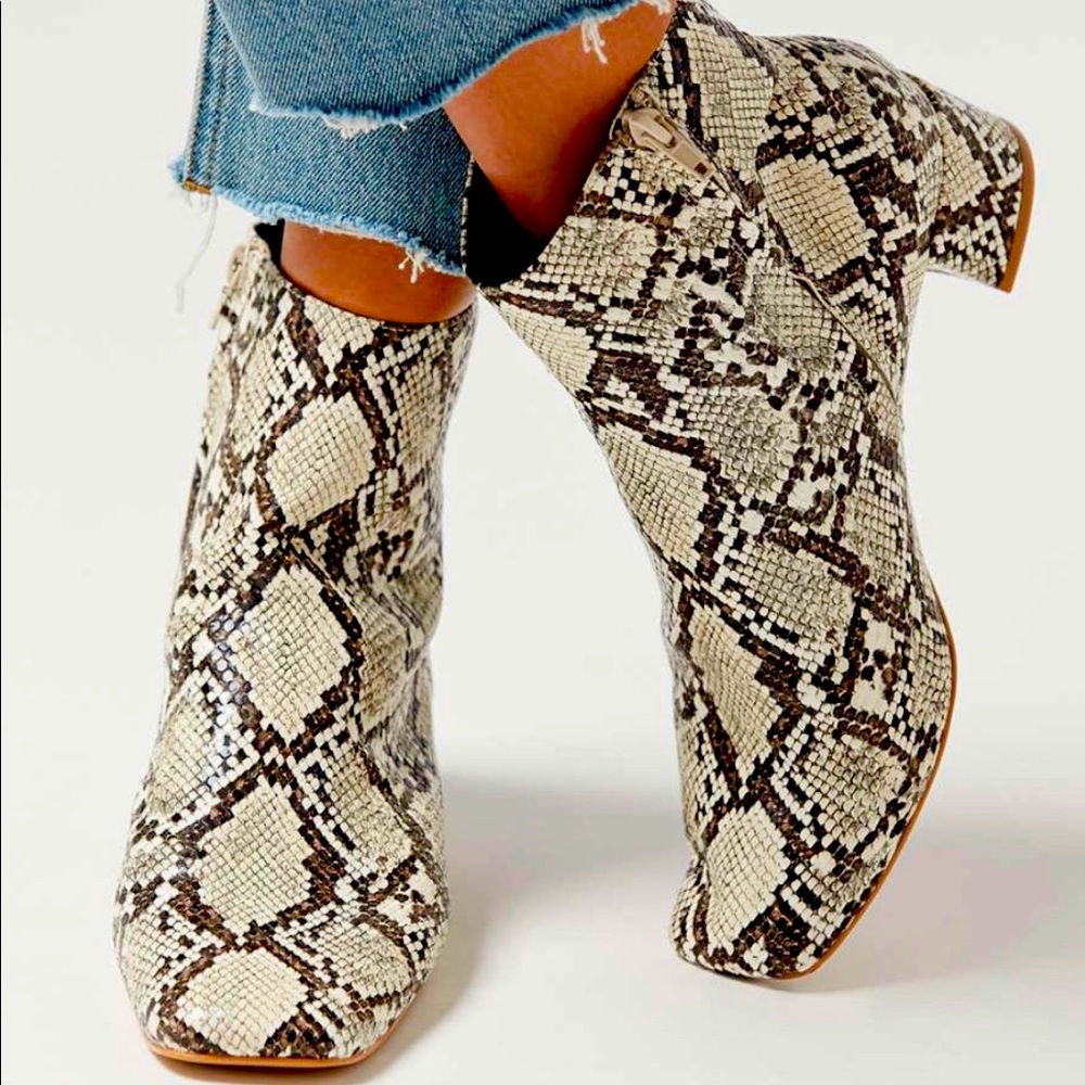 Urban Outfitters Elle Snakeskin Booties